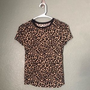 Animal Print Short Sleeve Top